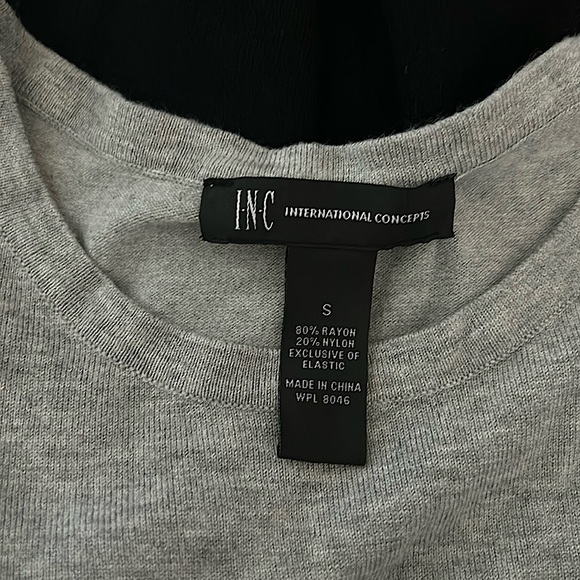 INC International Concepts Grey/Blue Ombré Heart Short Sleeve Shirt **Size S** - Picture 4 of 4